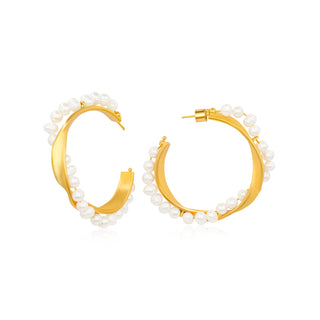 Cascading Pearl Hoops