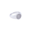 Ribbed Pave Pinky Ring