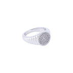Ribbed Pave Pinky Ring