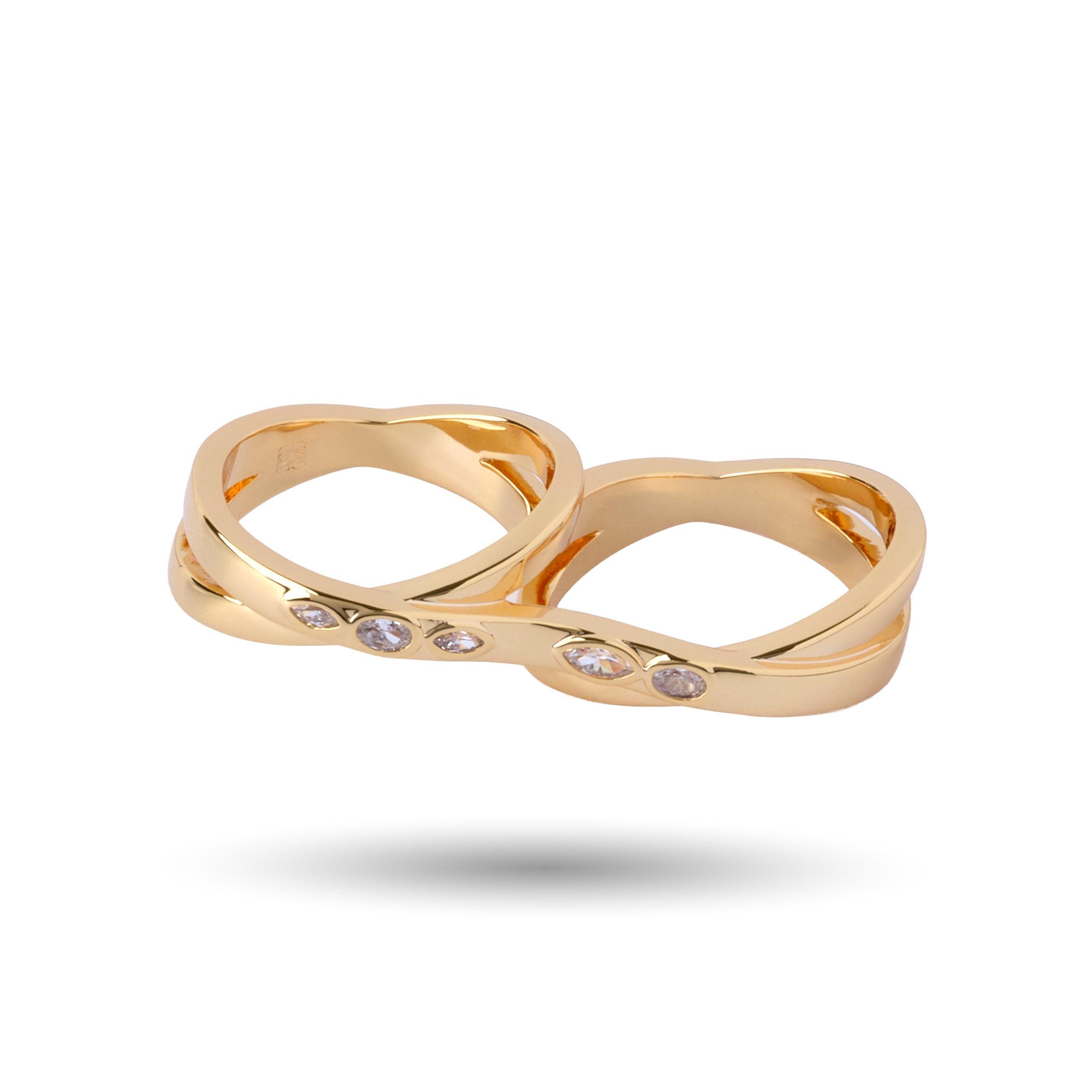 Crossed Eyes Double Ring