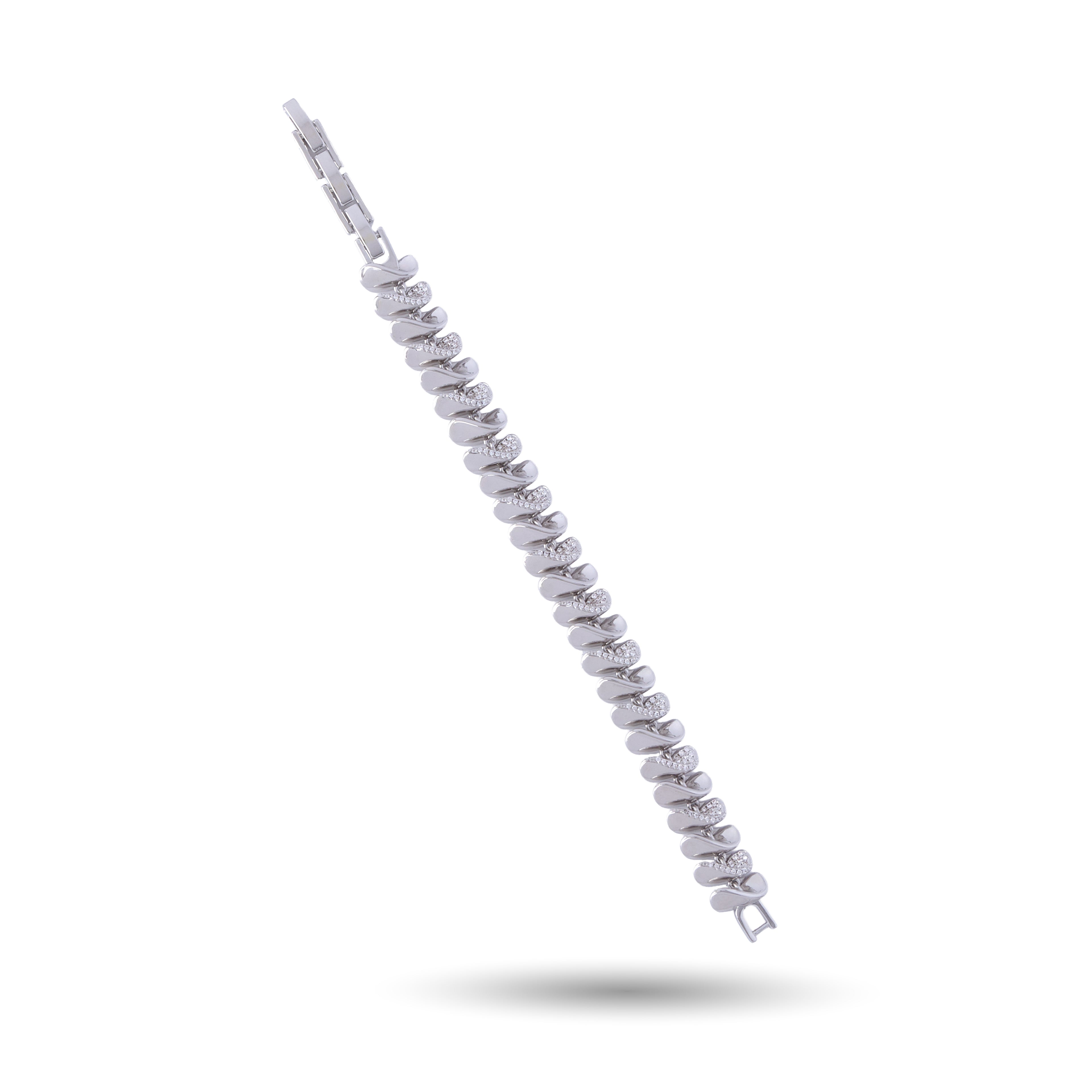 Tilted Wave Thin Bracelet