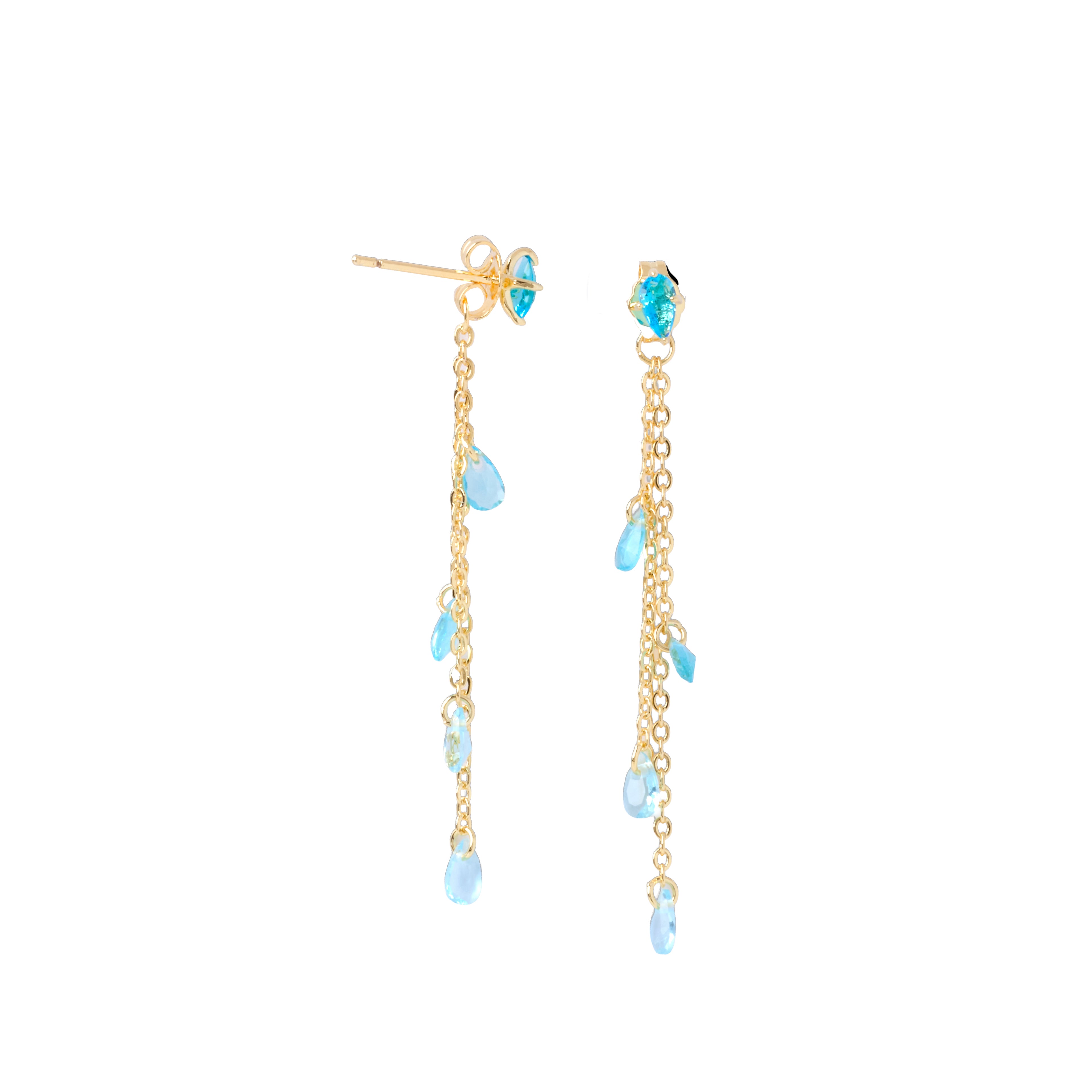 Colored Dangling Clear Stone Earring