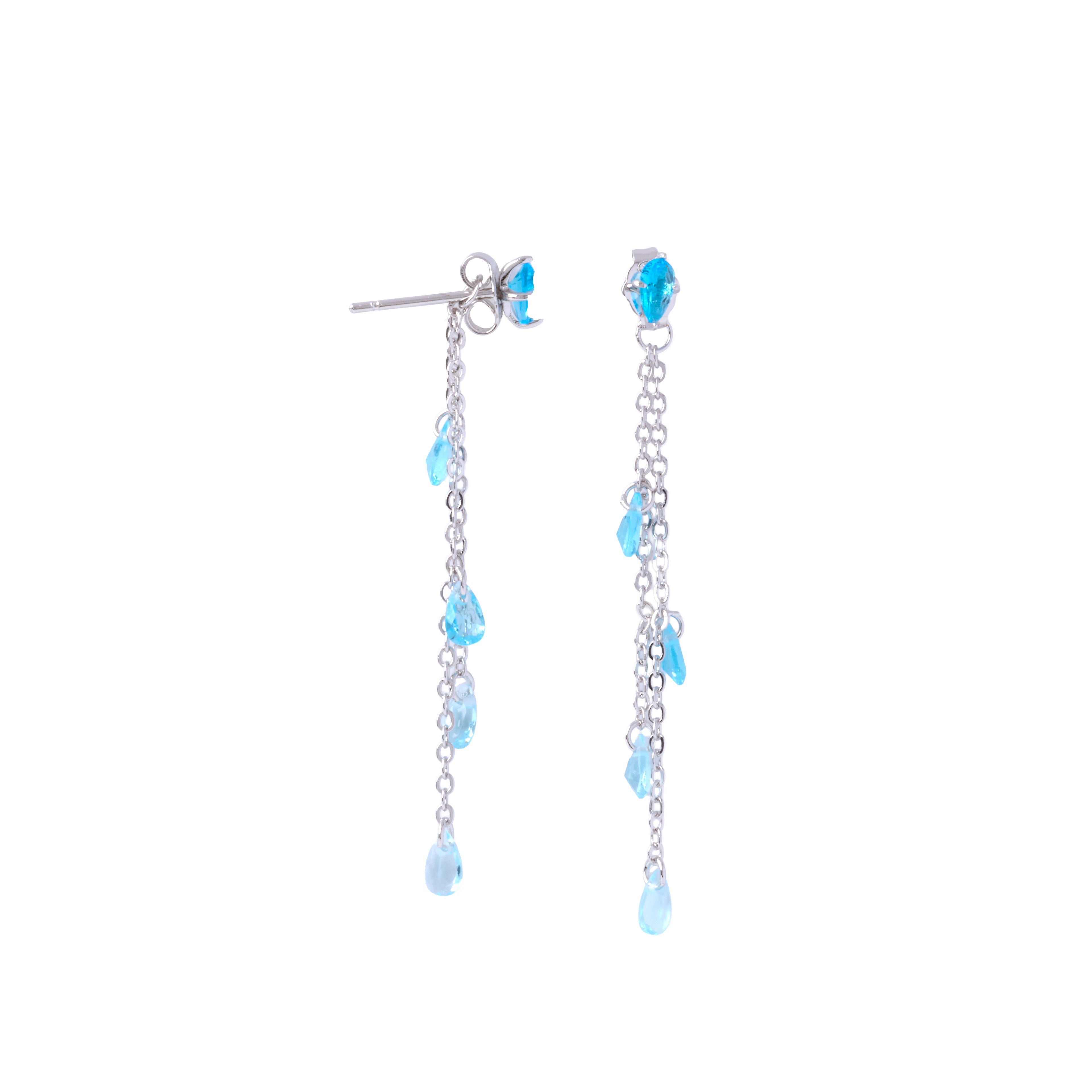 Colored Dangling Clear Stone Earring