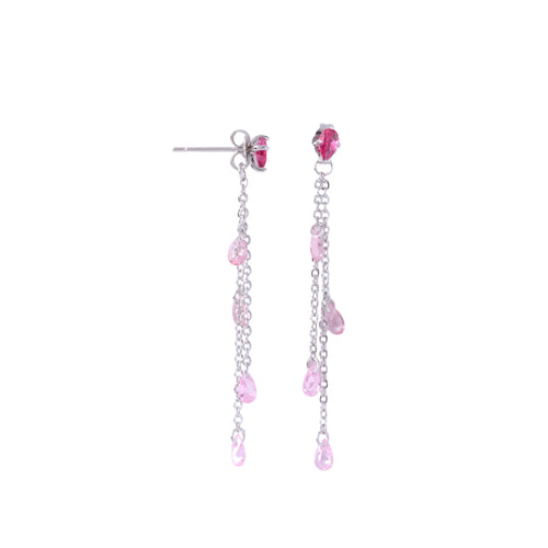 Colored Dangling Clear Stone Earring
