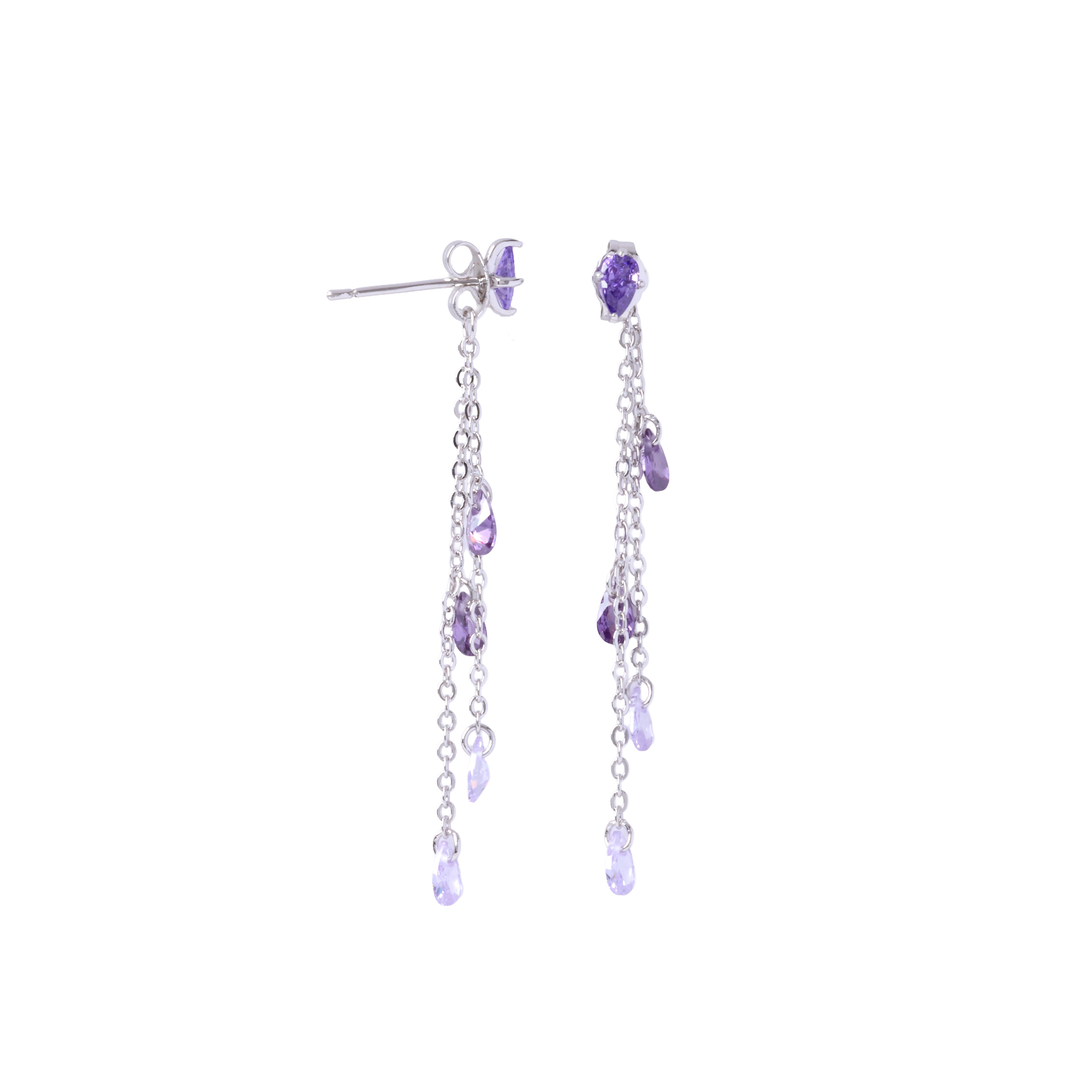 Colored Dangling Clear Stone Earring