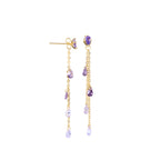 Colored Dangling Clear Stone Earring