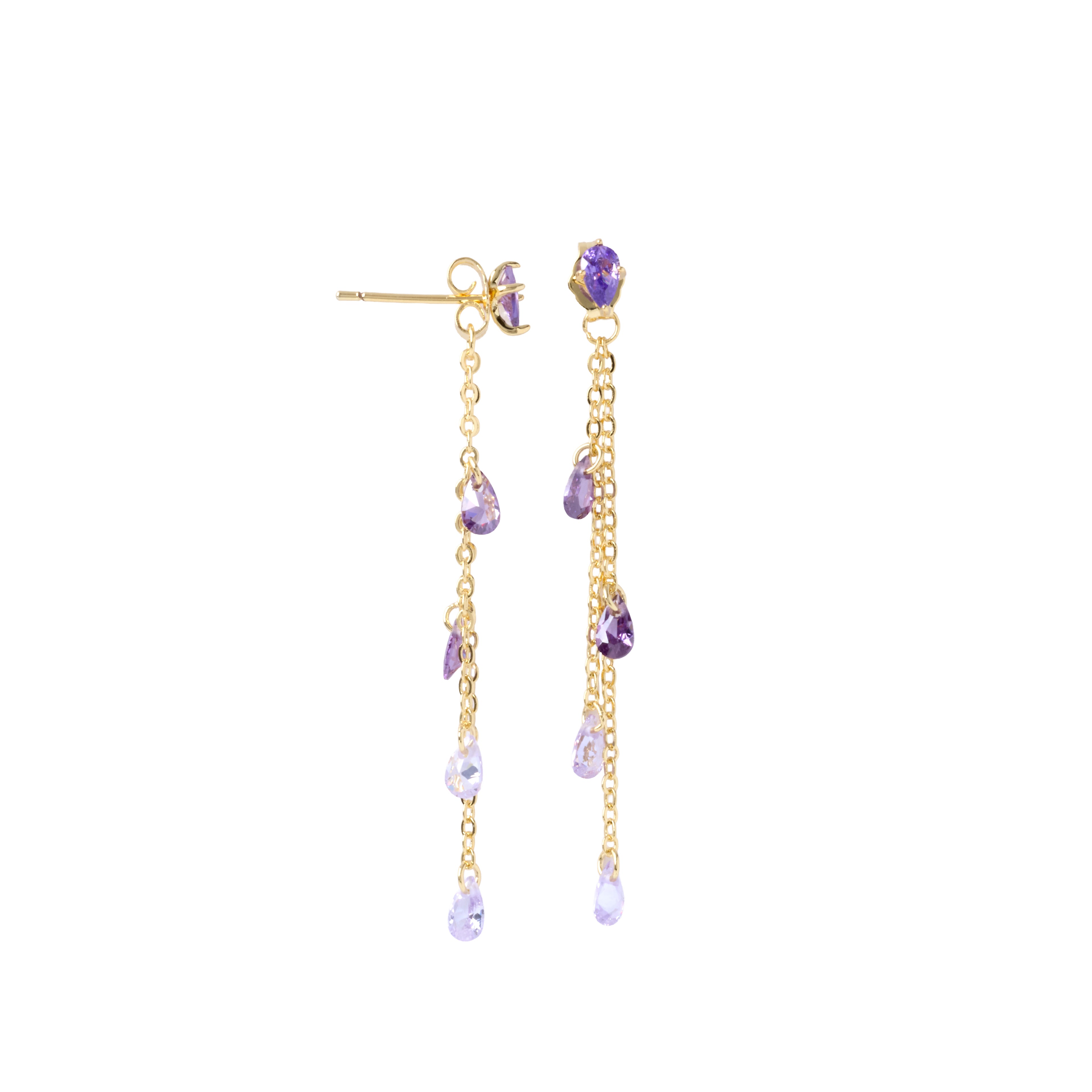 Colored Dangling Clear Stone Earring