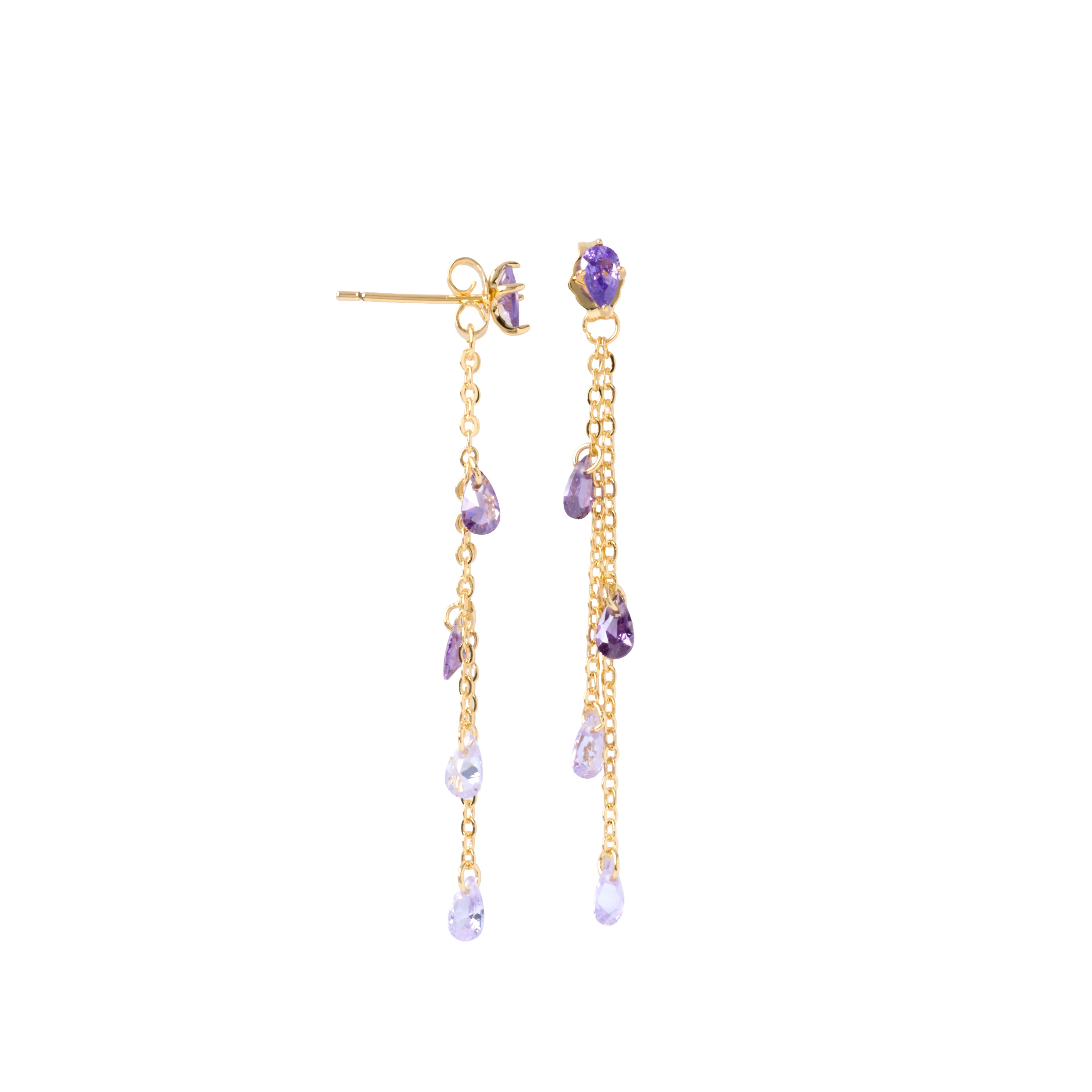 Colored Dangling Clear Stone Earring