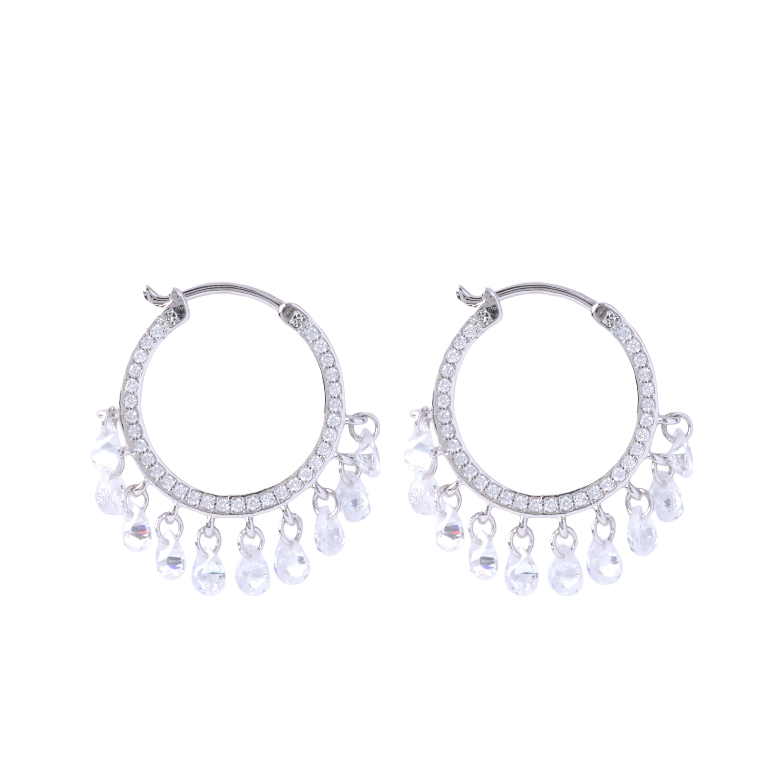 Clear Stone Rounded Hoops