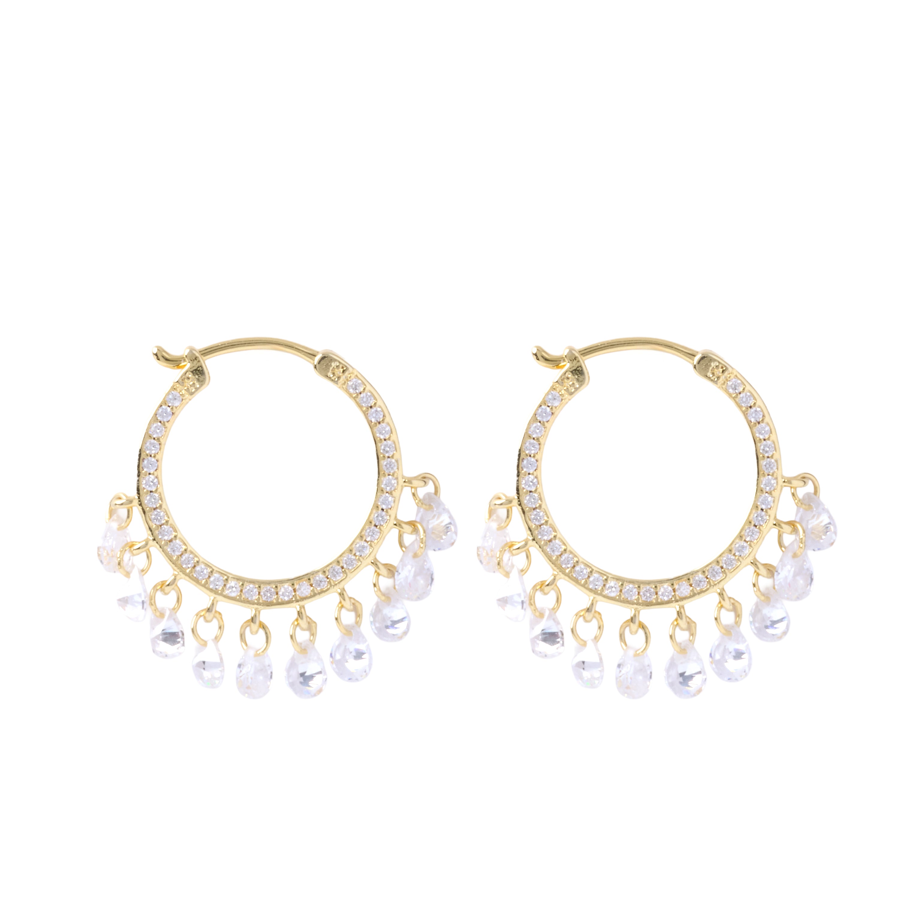 Clear Stone Rounded Hoops