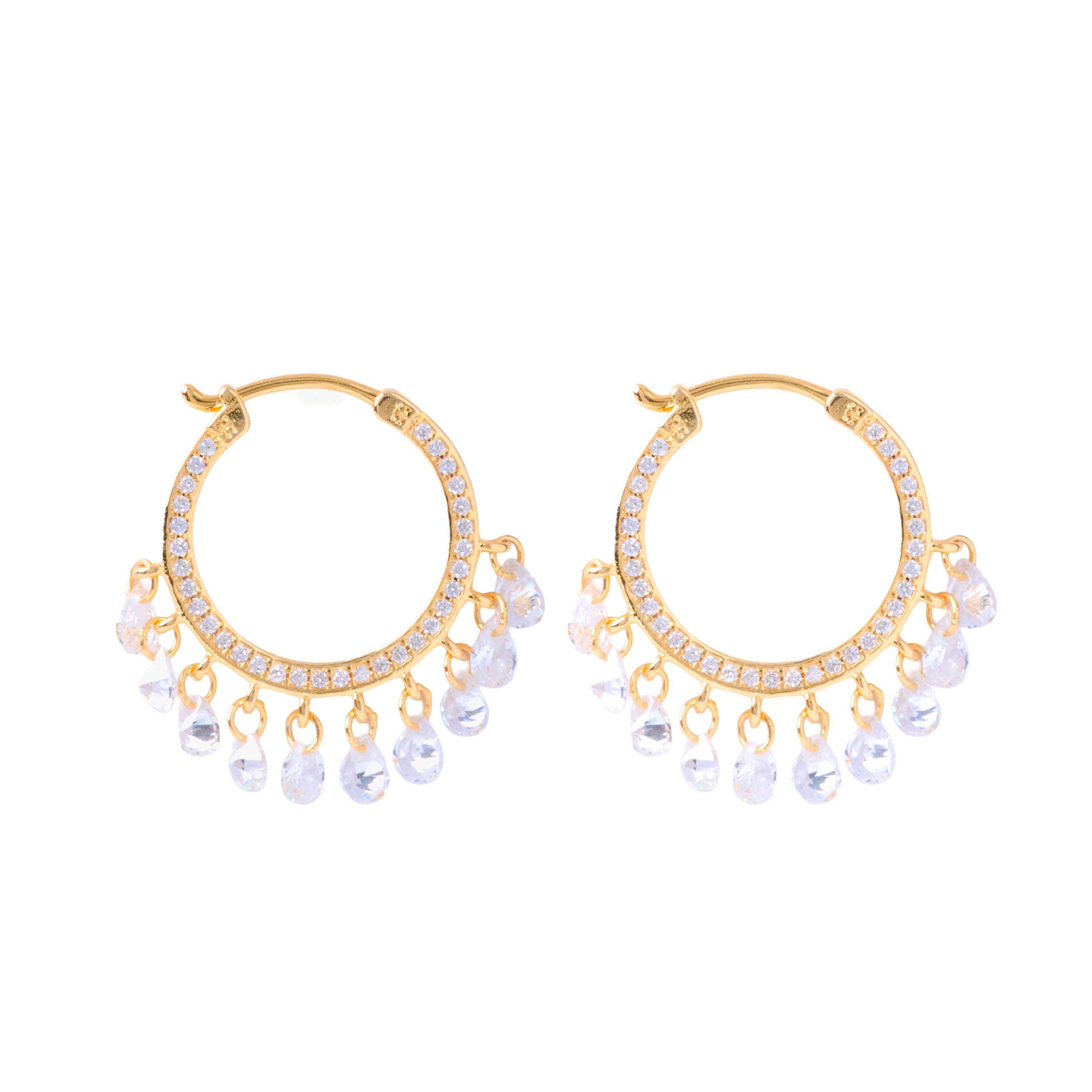 Clear Stone Rounded Hoops