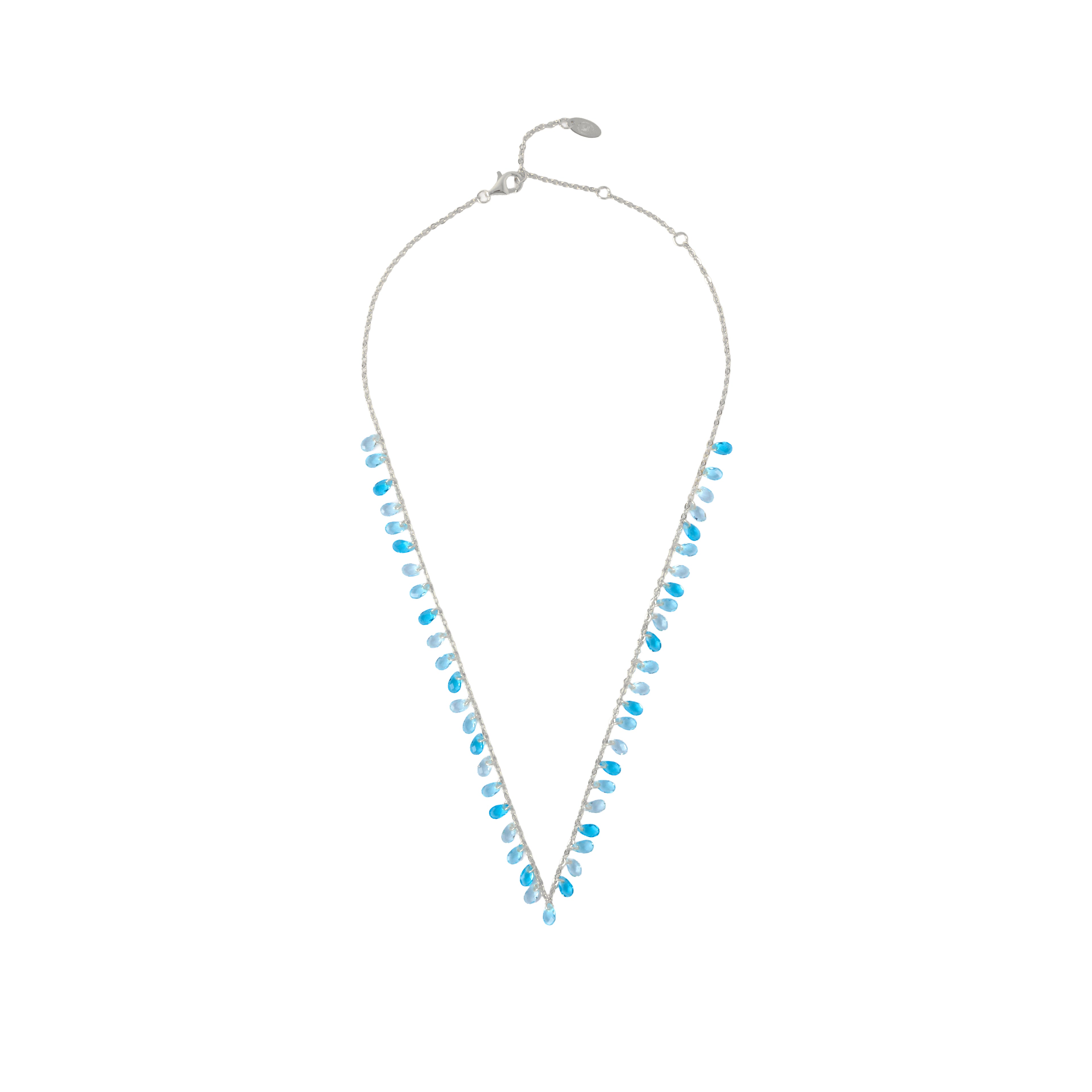 Colored Clear Stone Necklace