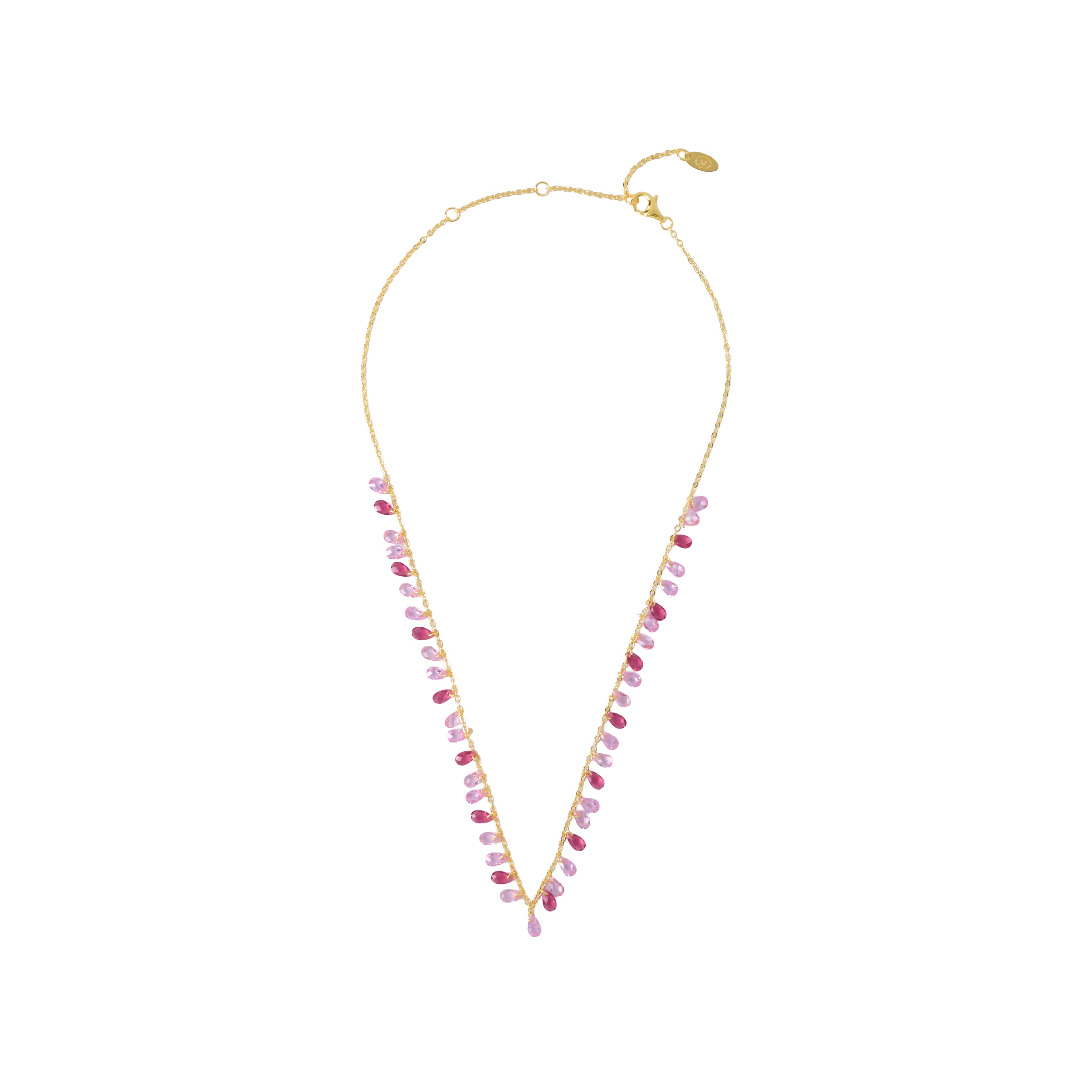 Colored Clear Stone Necklace