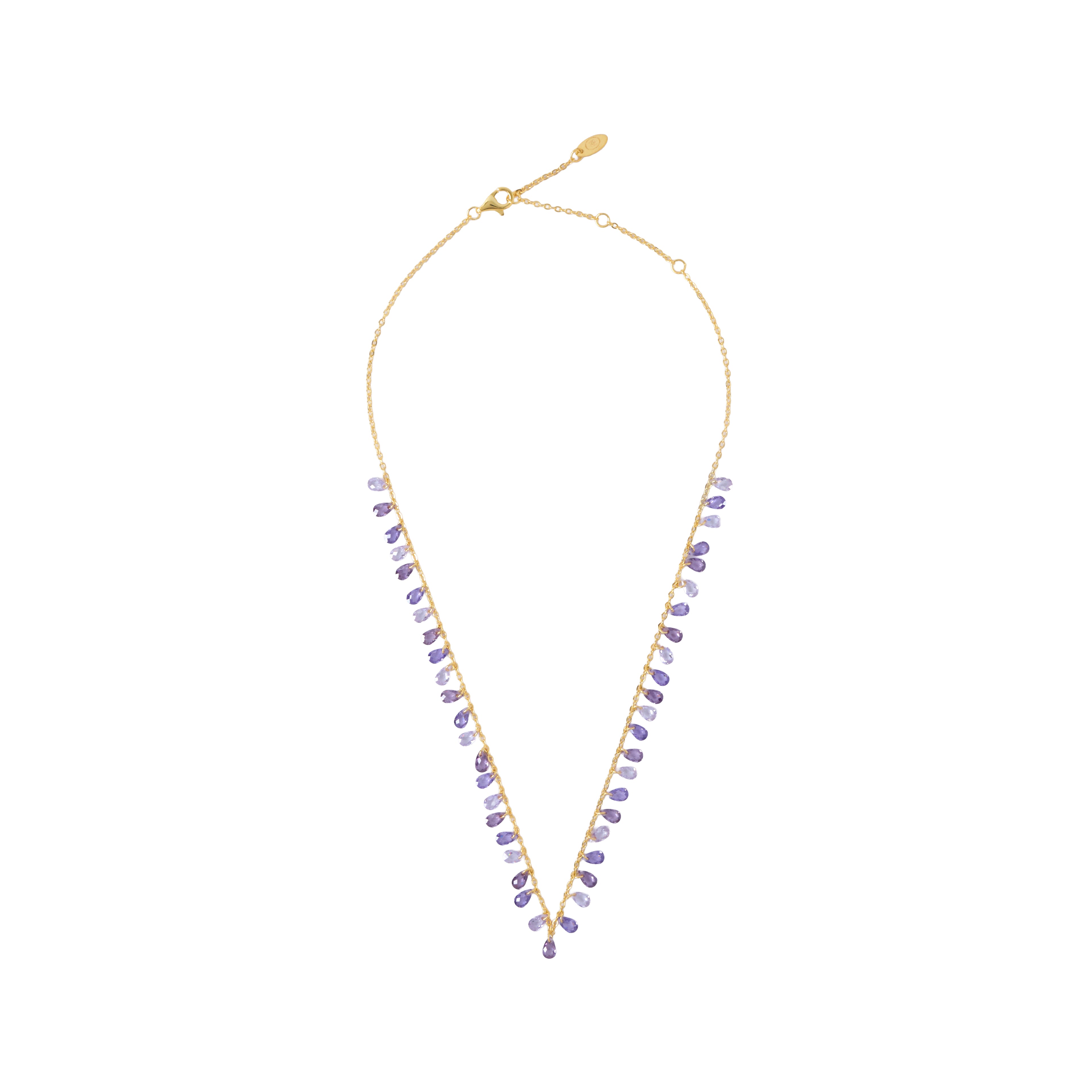 Colored Clear Stone Necklace