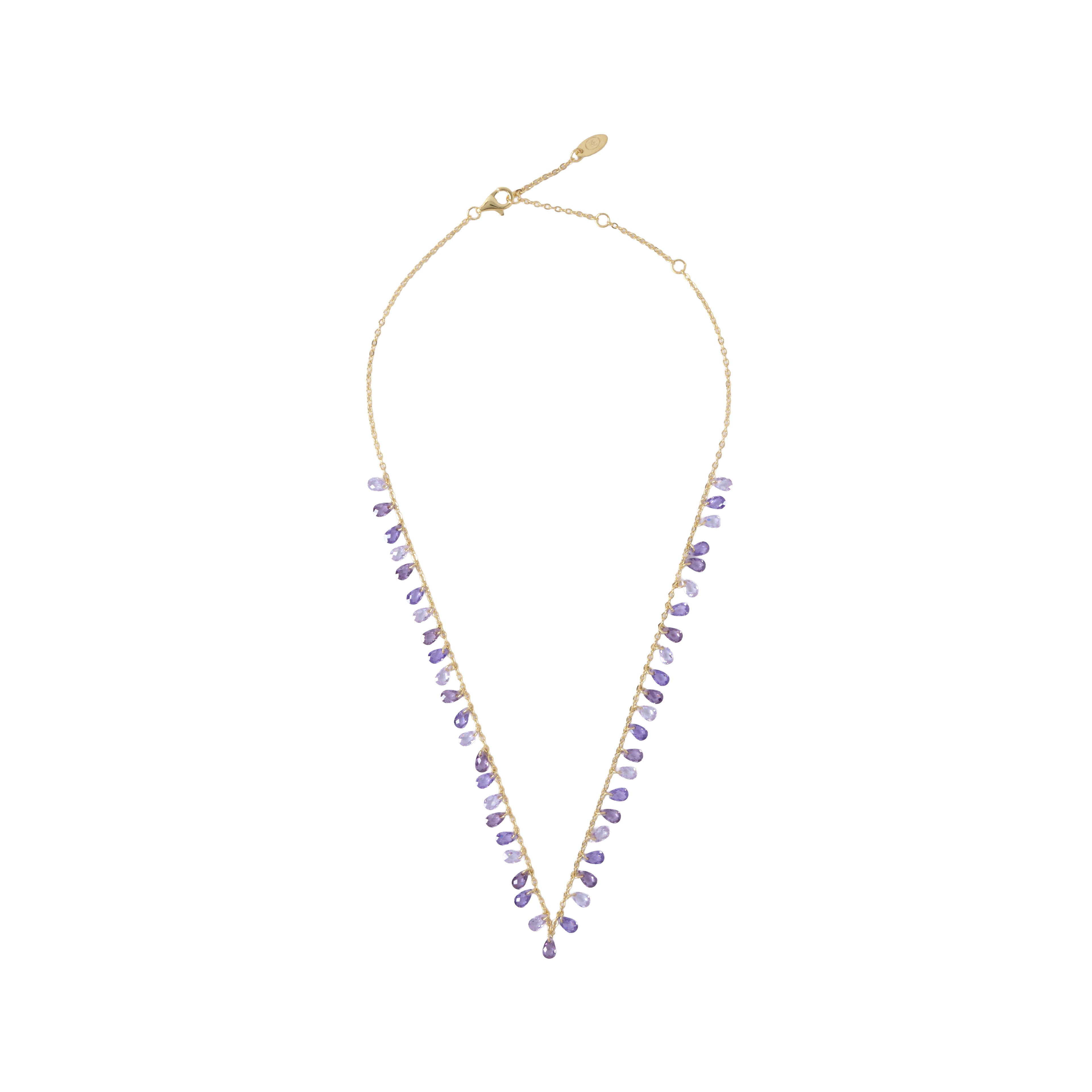 Colored Clear Stone Necklace