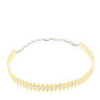 The elegant Shaikha choker gold plated with a silver finish from Selsela. Choose from any of the gold, rose gold, or silver variations.