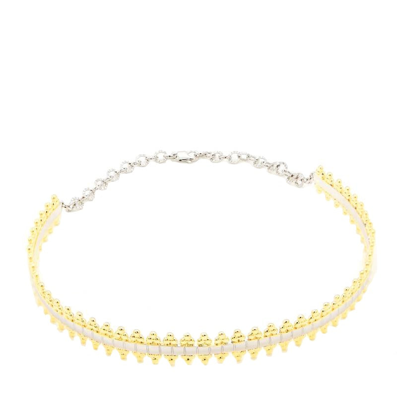 The elegant Shaikha choker gold plated with a silver finish from Selsela. Choose from any of the gold, rose gold, or silver variations.