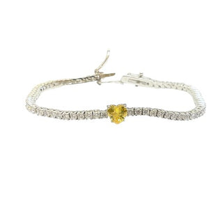 Silver Heart Tennis Bracelet