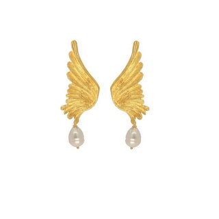 Angel Wing Pearl Earrings