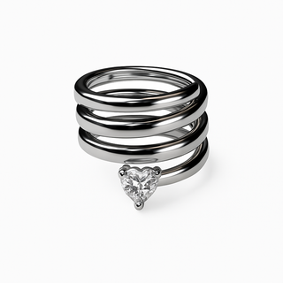 Plain Heart Spiral Pinky Ring