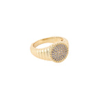 Ribbed Pave Pinky Ring