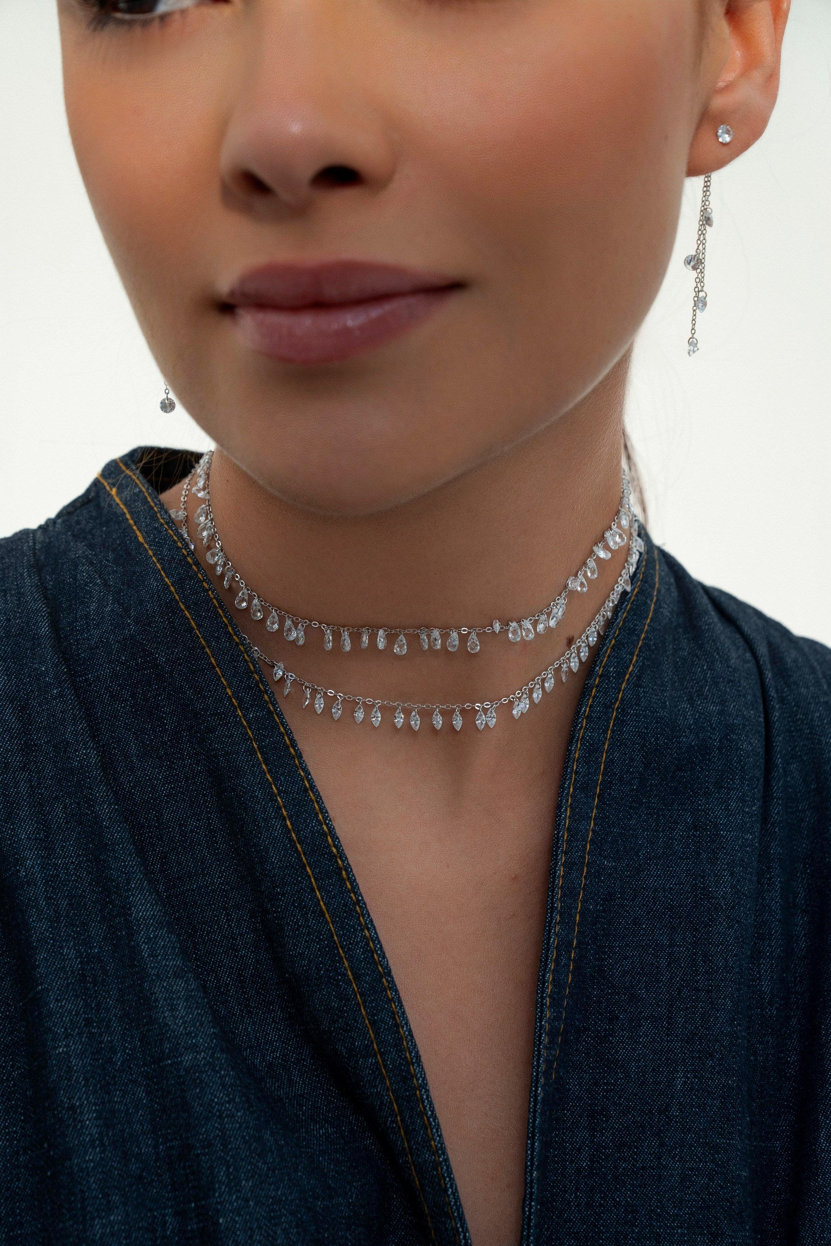 Pear Clear Stone Necklace