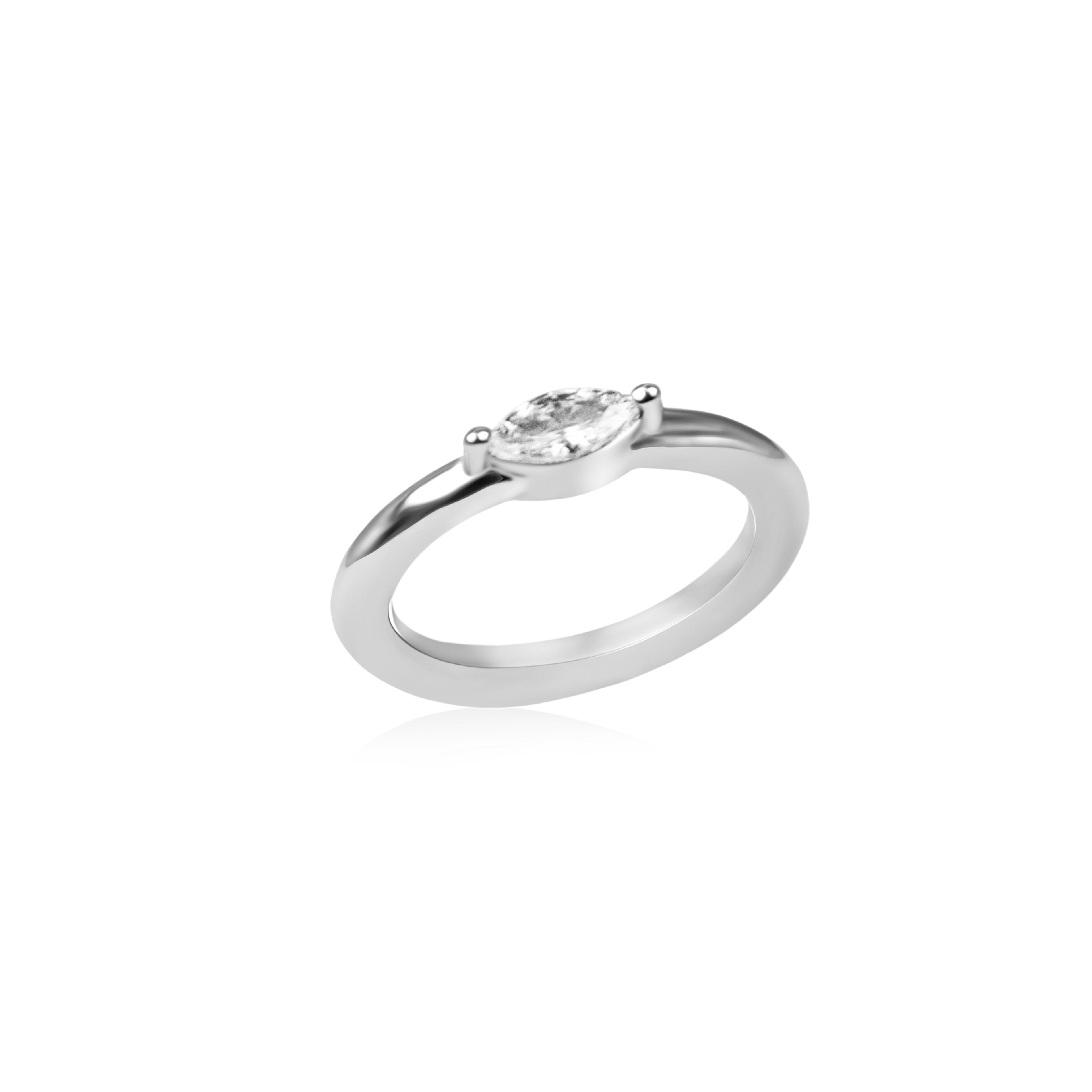 Almond Studded Pinky Ring