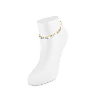 Clear Stone Heart Anklet