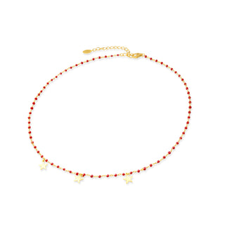 Red Enamel Star Necklace