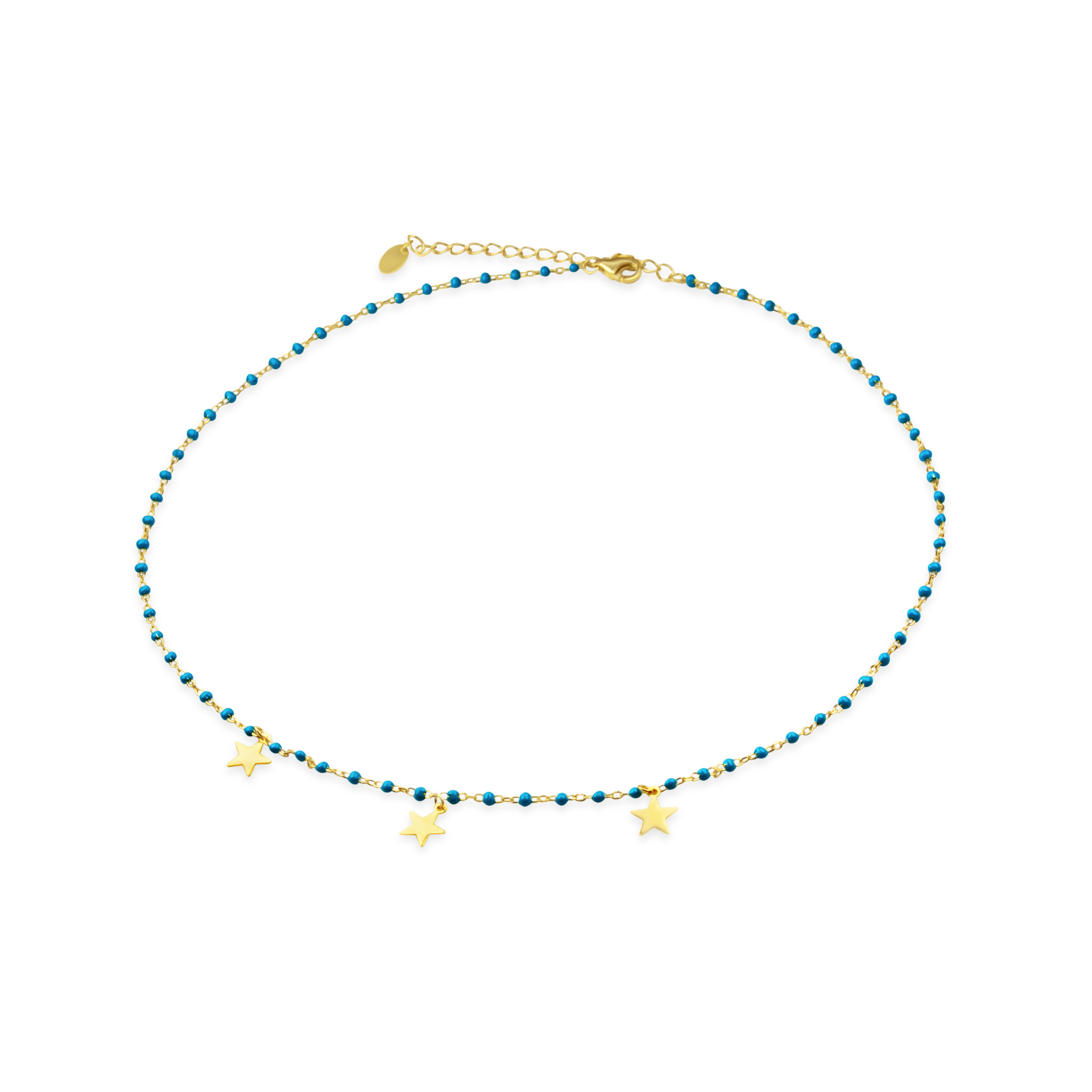 Blue Enamel Star Necklace