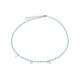Blue Enamel Star Necklace