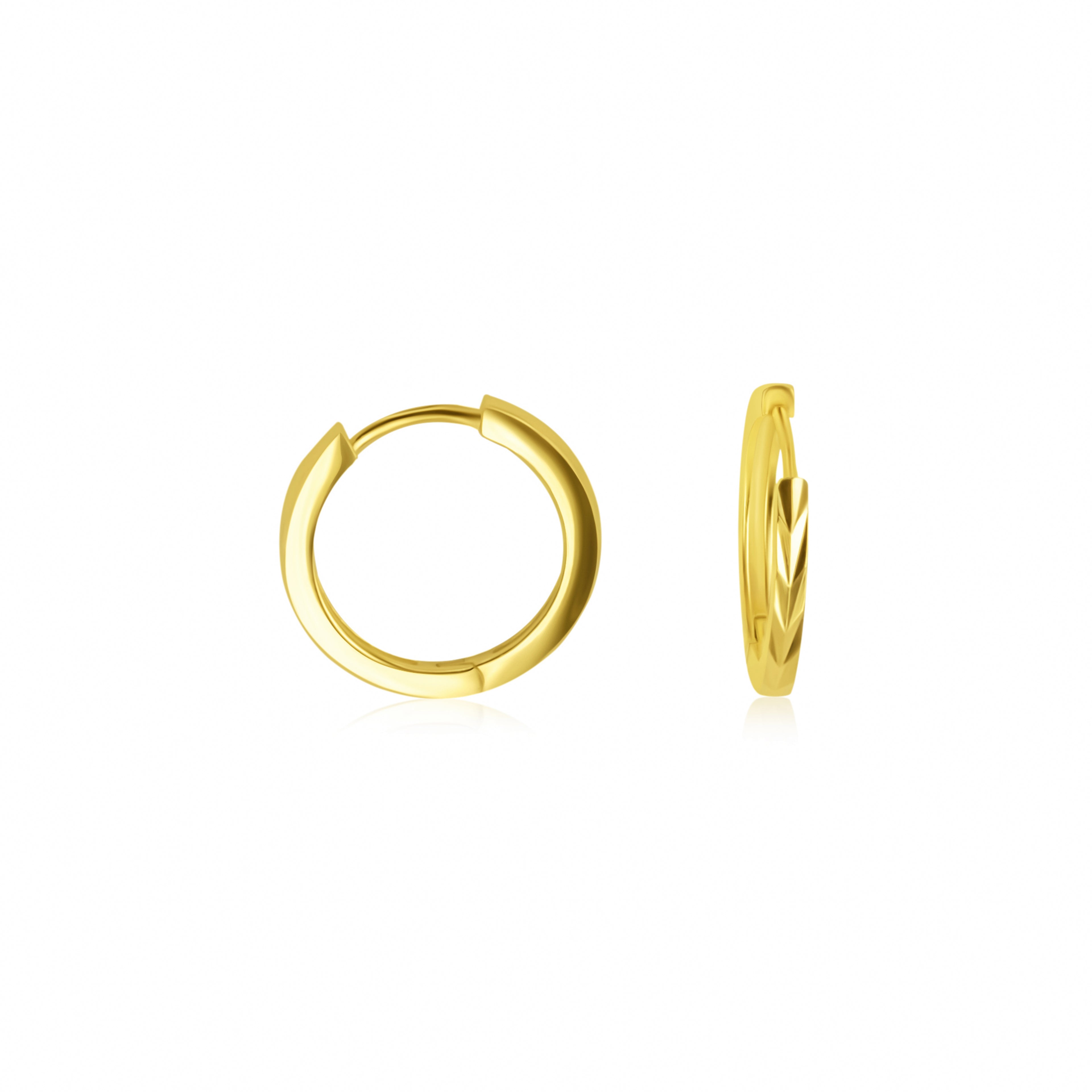 Gold Souk Long patterned Hoop Earring