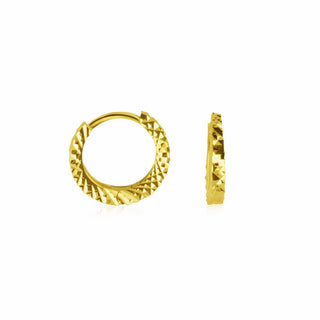Gold Souk Short Patterned Huggie Earring