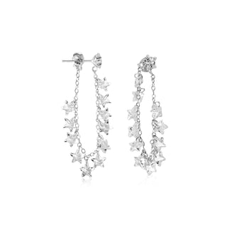 Clear Stone Hoop Earrings