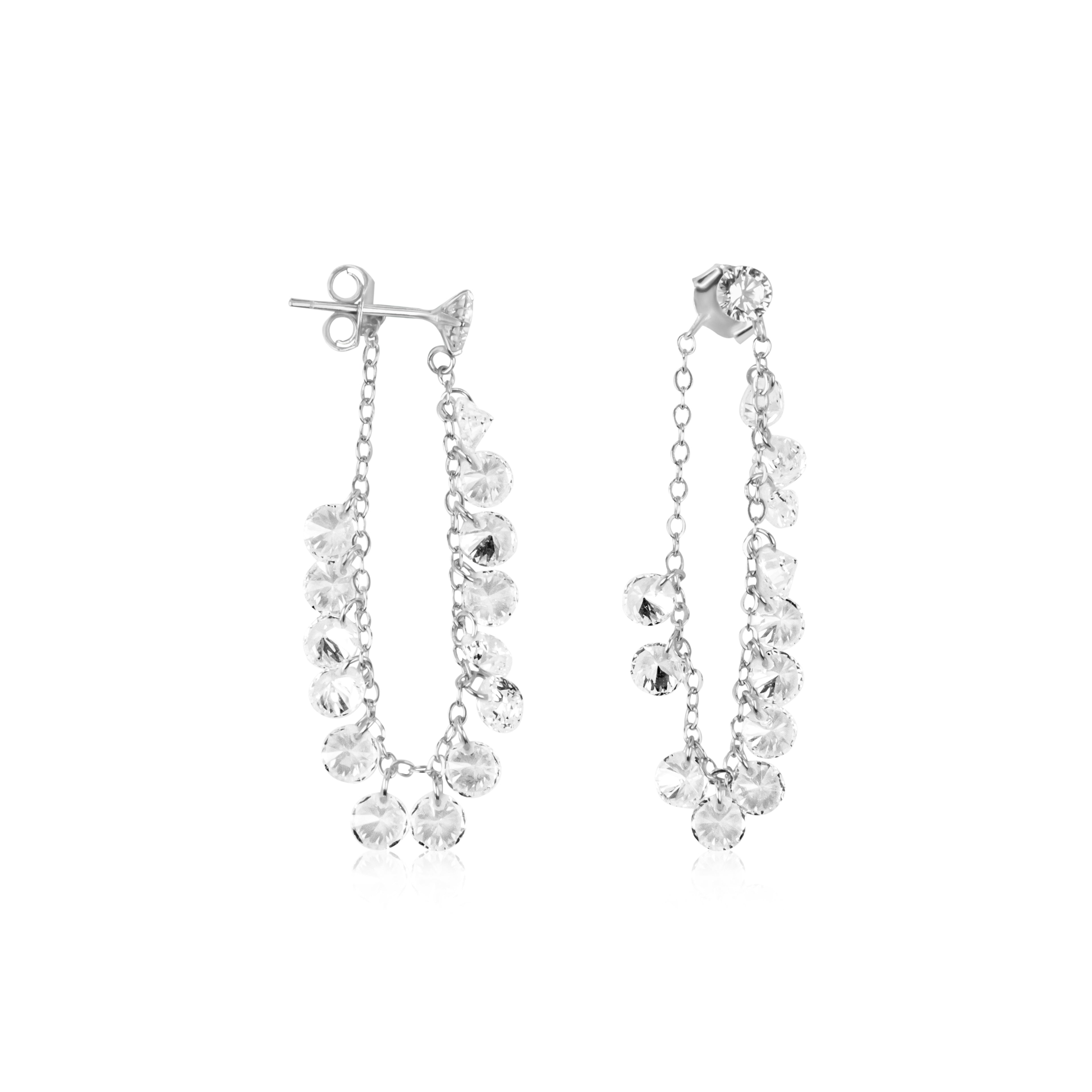 Clear Stone Hoop Earrings
