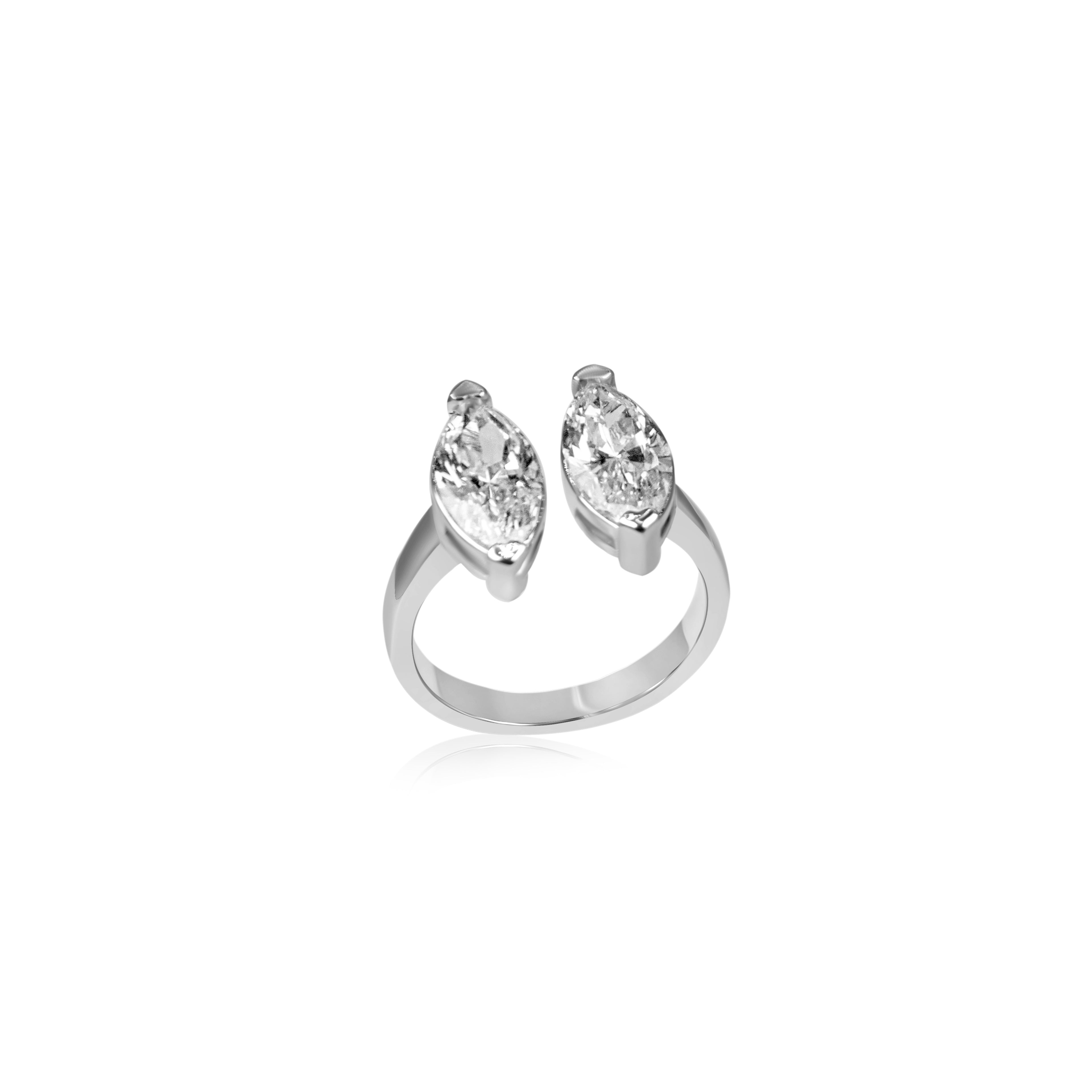 Two Stone Elongated Ring