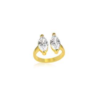 Two Stone Elongated Ring