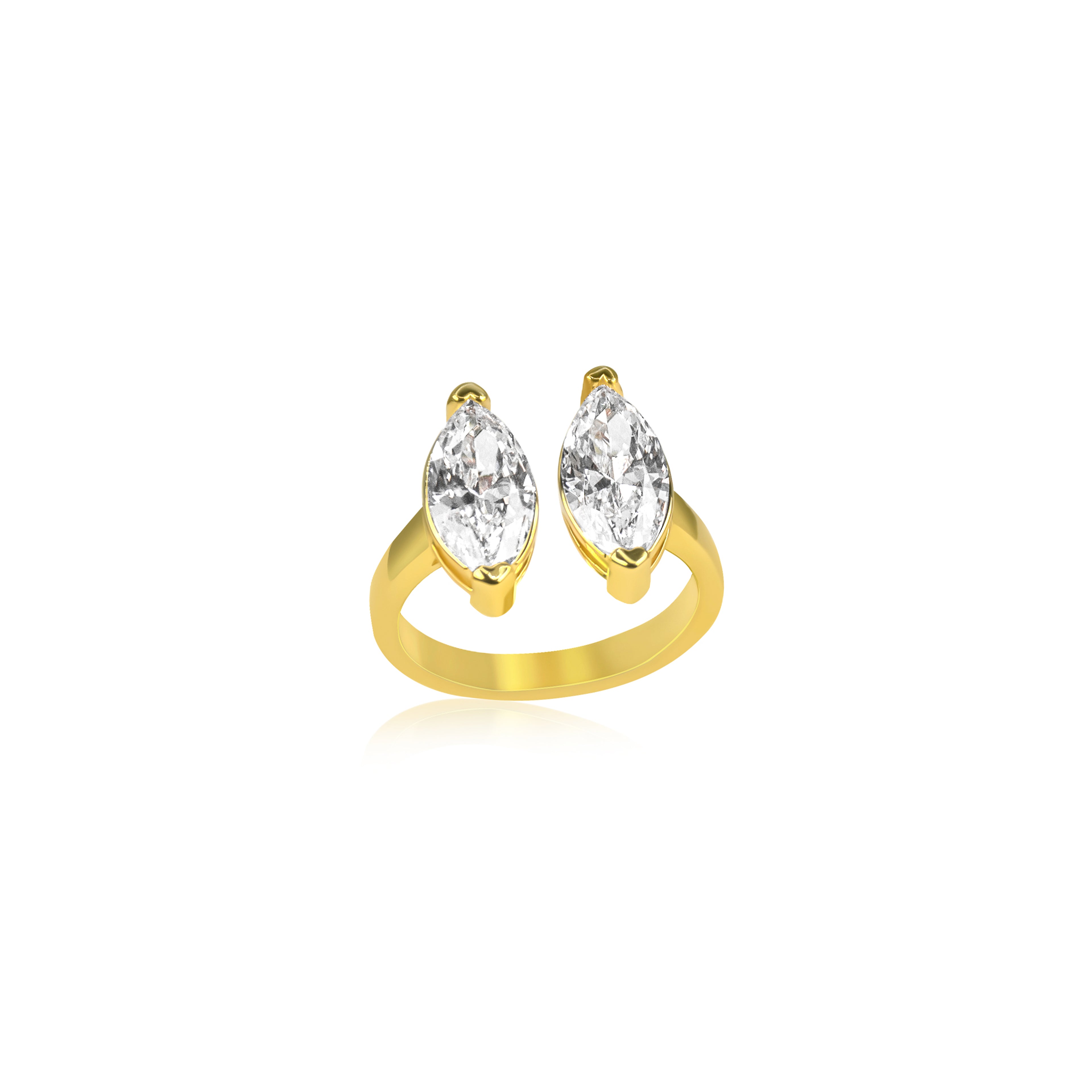 Two Stone Elongated Ring