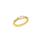 Almond Studded Pinky Ring