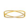 Elegant Cross bracelet with sparkling zircon stones on adjustable golden chain.