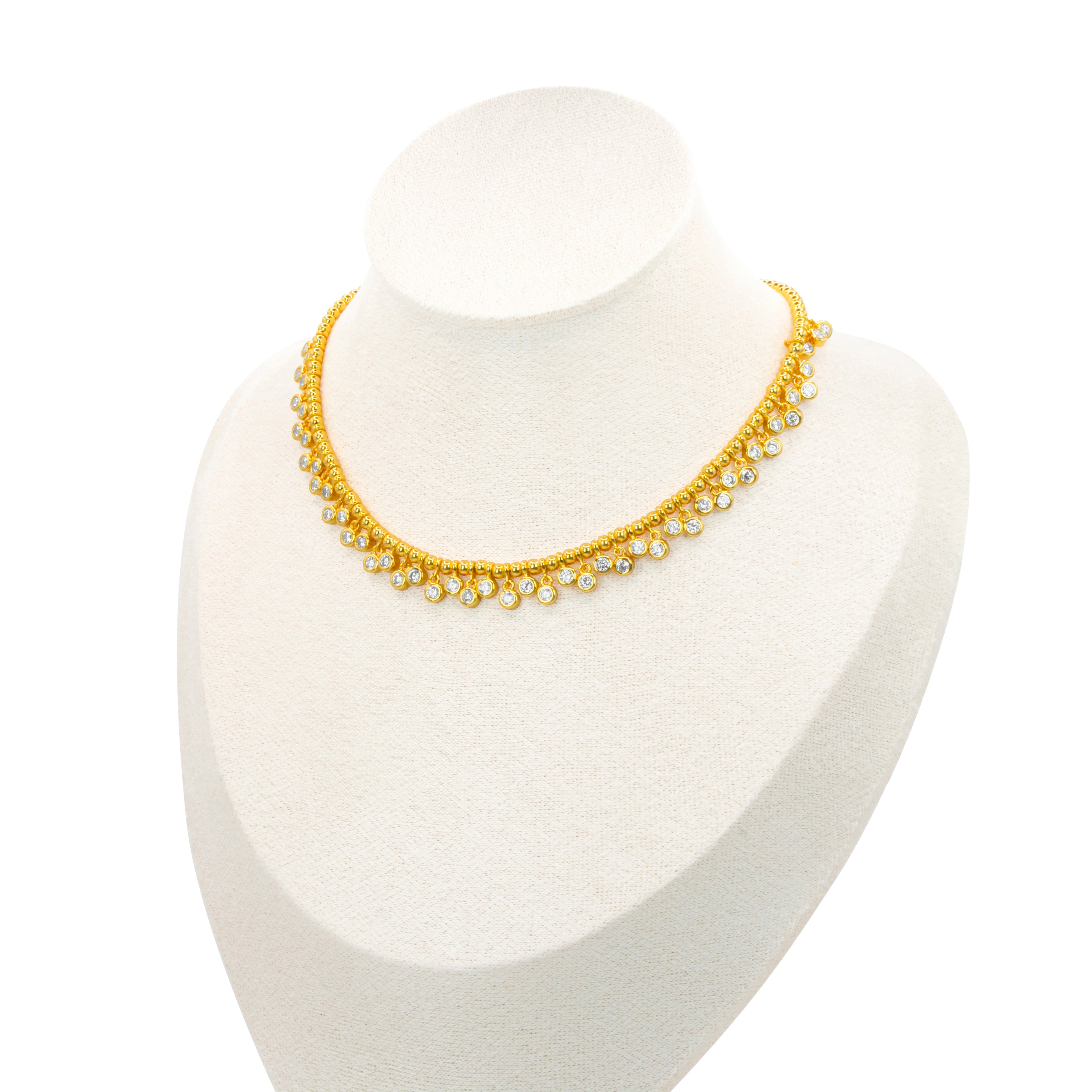 Elegant mini points chokers necklace with Zircon from Selsela.