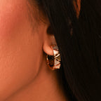 Sadaf Triangle Hoop Earring