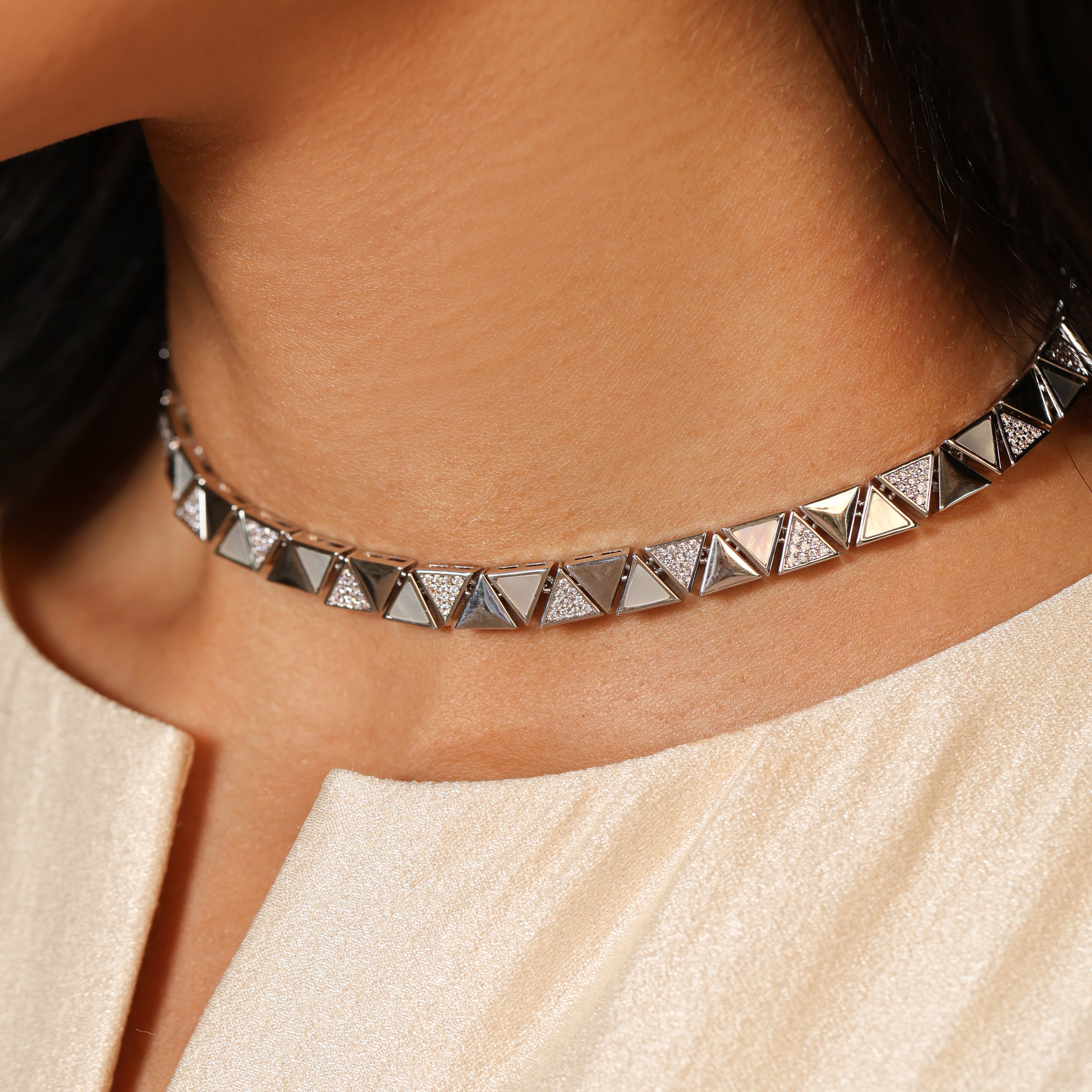 Sadaf Triangle Necklace