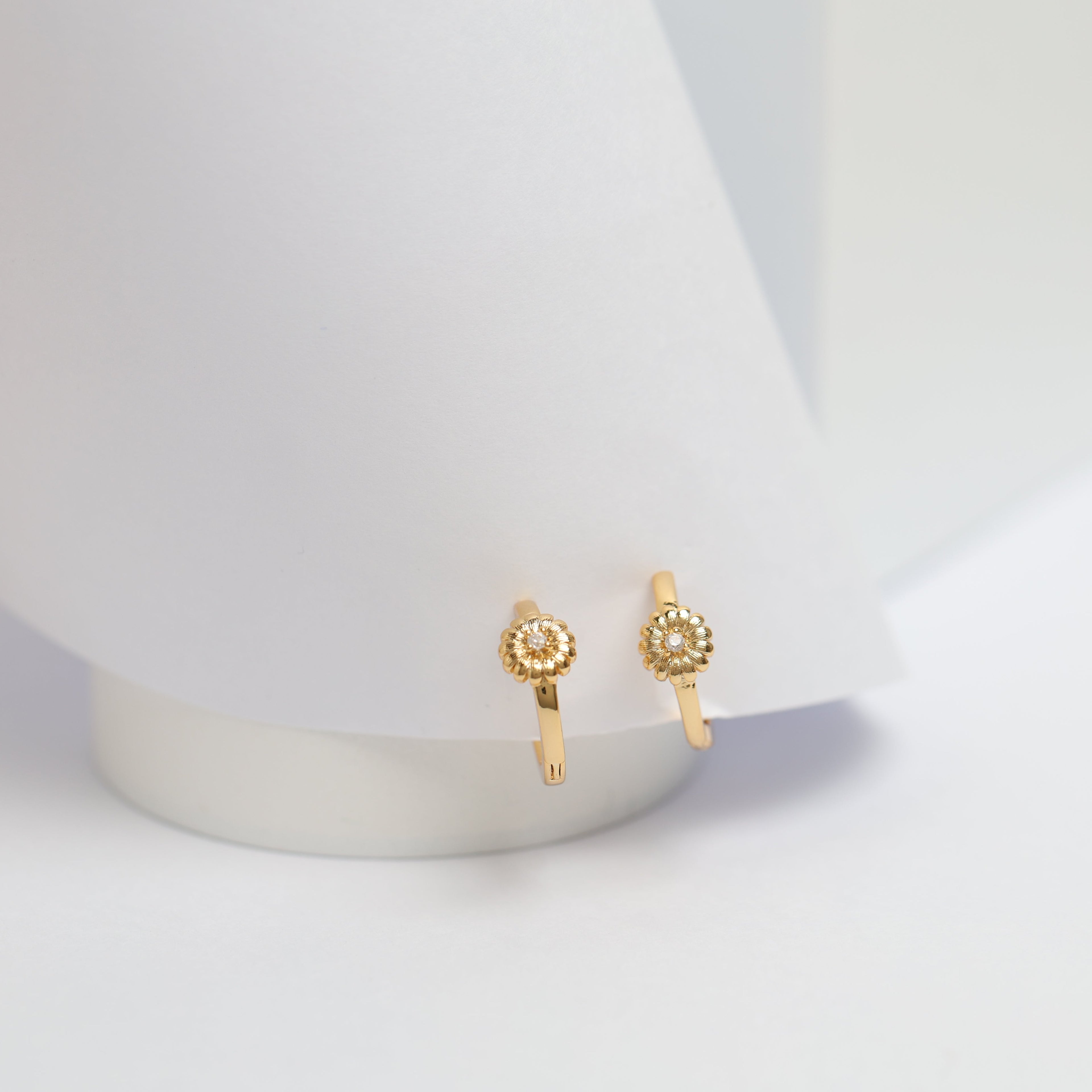 Sunflower Huggie Earrings