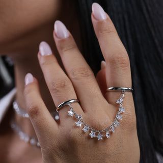 Clear Stone Double Ring