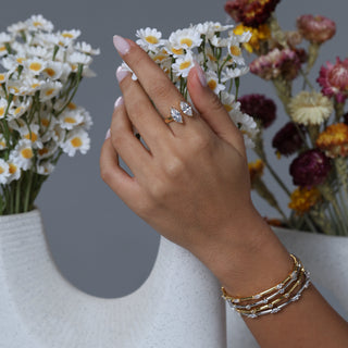 Two Stone Elongated Ring