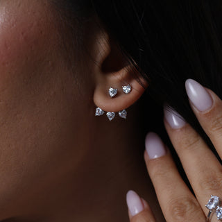 Heart Stud Two Layer Earrings