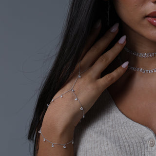 Clear Stone Heart Handchain