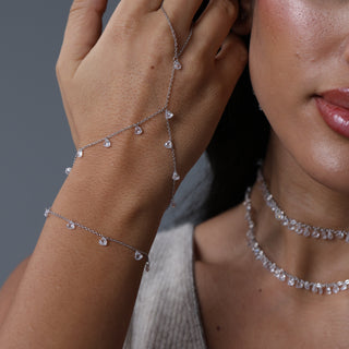 Clear Stone Heart Handchain