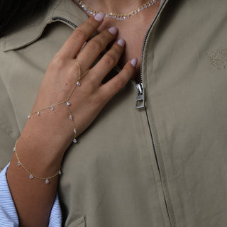 Clear Stone Heart Handchain